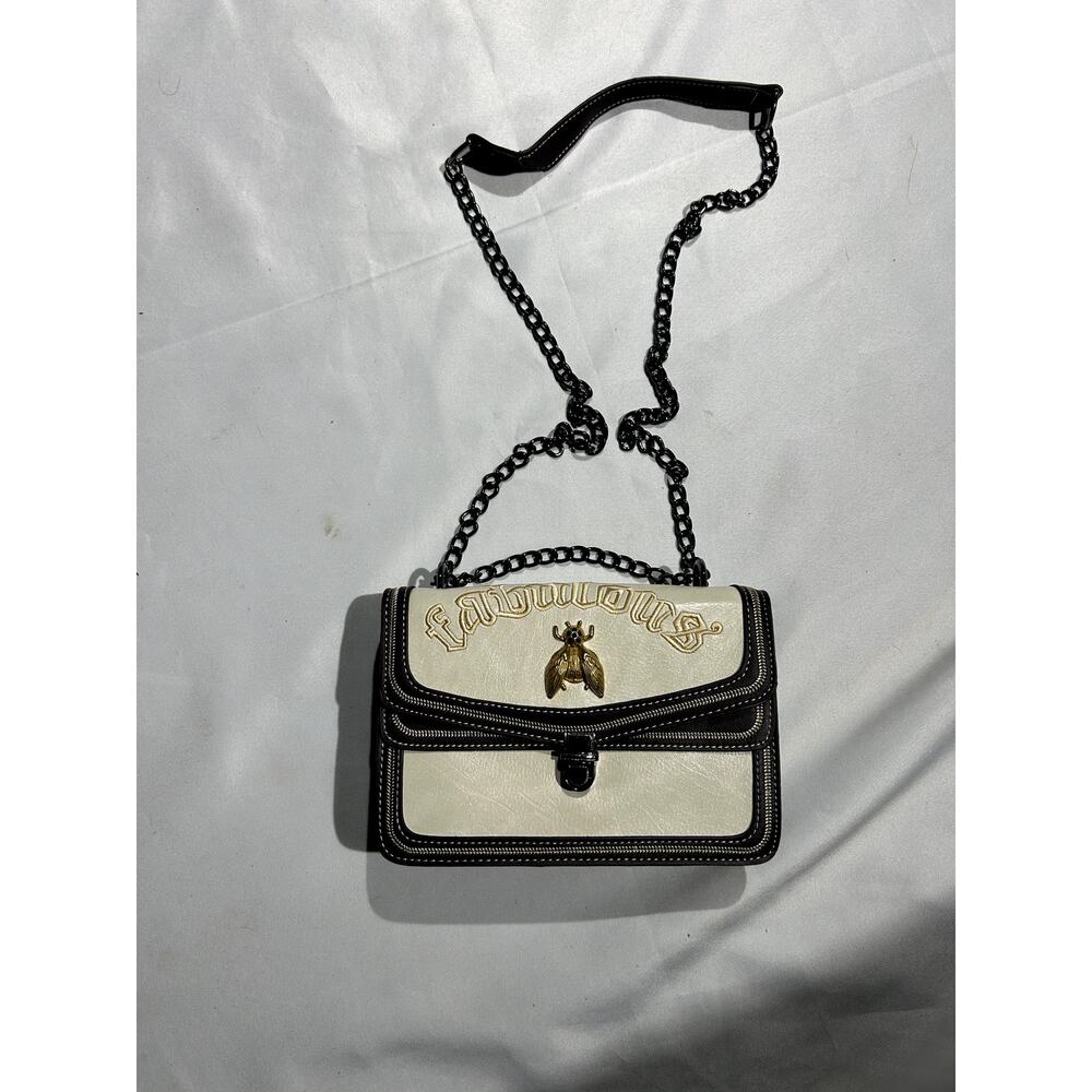 White "Fabulous" Bee Cross-body Bag 8.5x5.5x3 - Picture 3 of 9